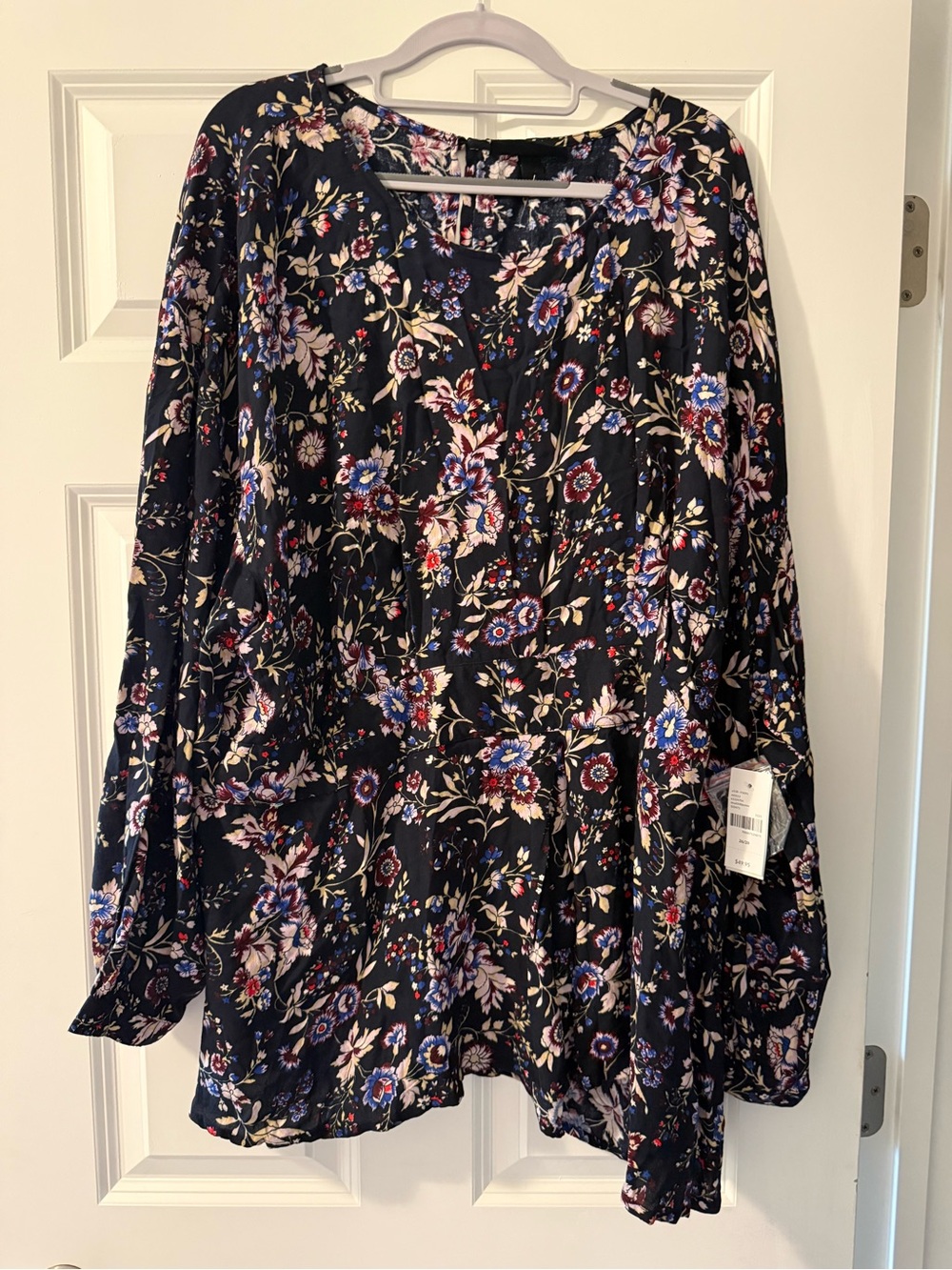 Lane Bryant Women's Floral Long-Sleeve Peplum Top